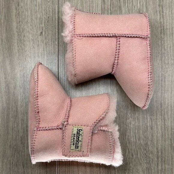 Staheekum Infant Boots Girls Sz XL Very Warm Shearling Lined Booties Suede Pink - Picture 8 of 12